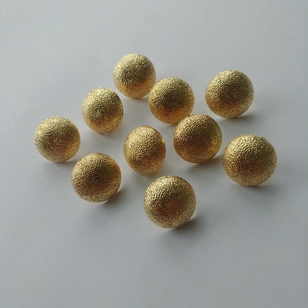 4/$20 Textured gold tone round buttons matching set of 10 ten